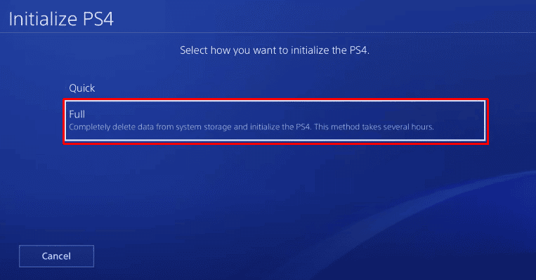 Select Full. 8 Easy Ways to Fix Blinking Blue Light of Death on PS4