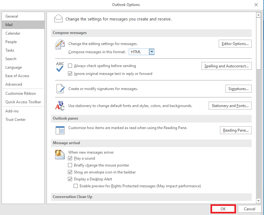 click OK to save the changes. Fix Signature Button Not Working in Outlook