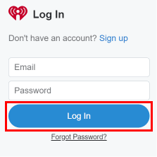 Enter your email address and password and click on the Log In button.