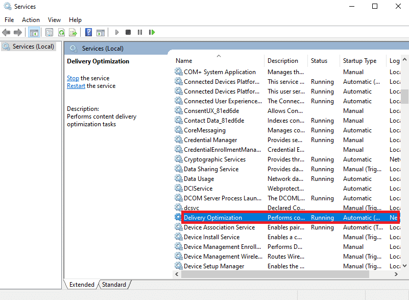 locirajte uslugu Optimizacija isporuke. 9 načina da popravite grešku instalacije Xbox Game Pass-a 0x800700e9 na PC-u