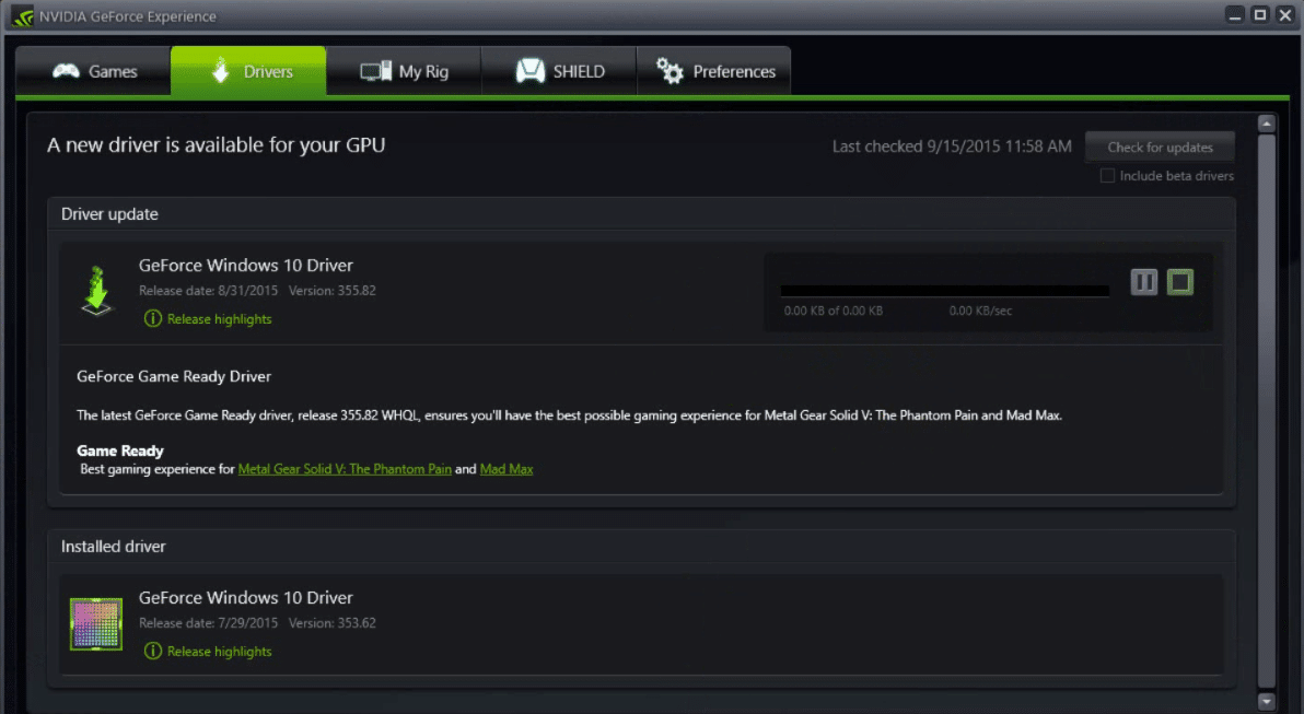 Fix Unable to Install Driver Update Through GeForce Experience