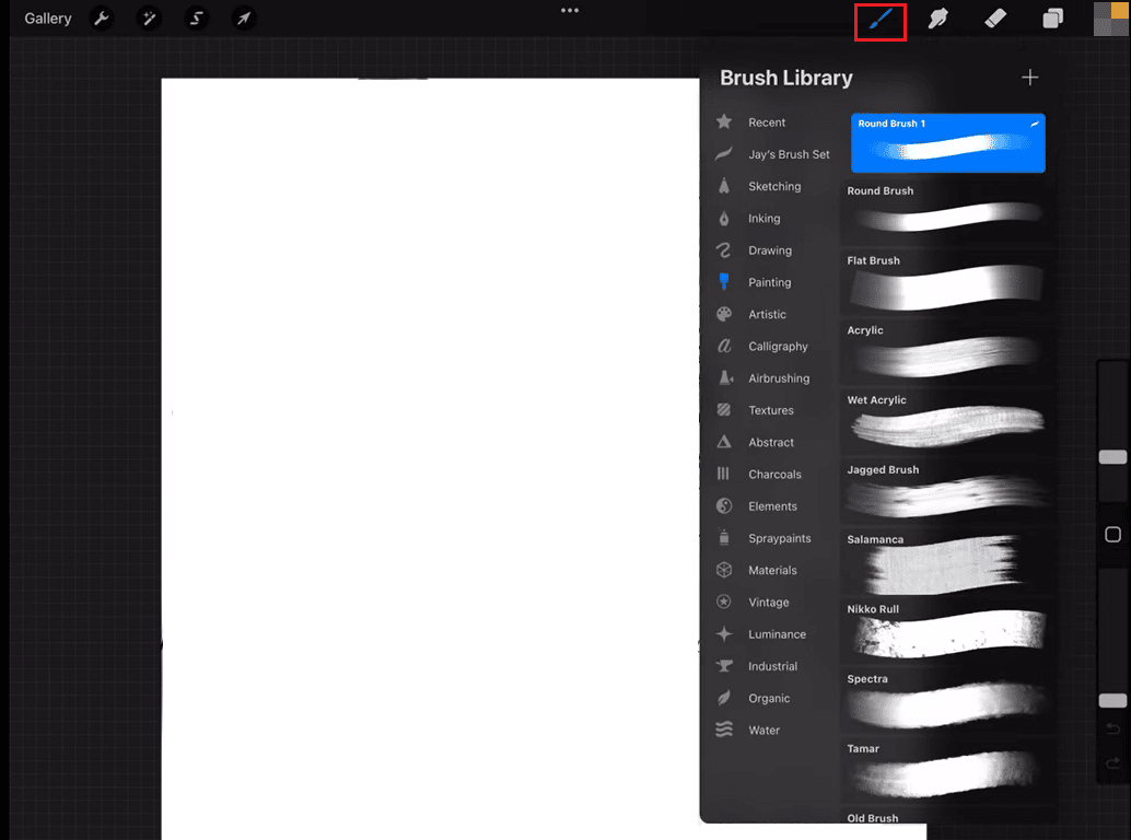 select the brush tool in Procreate app. Fix Procreate Fill Color Not Working