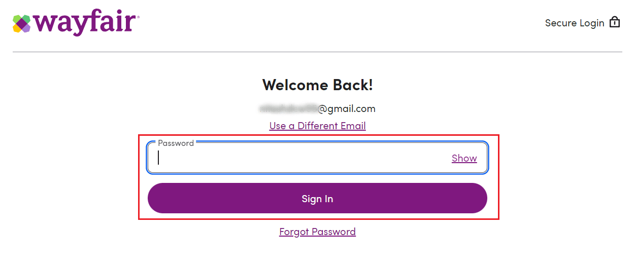 enter your password and click on Sign In |