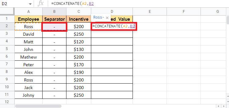 Add a comma and select the separator cell if you want to add any. How to Combine Two Columns in Google Sheets