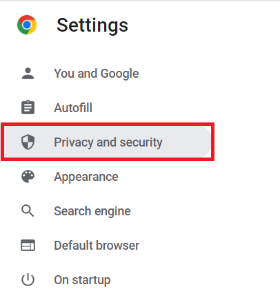 Select Privacy and security