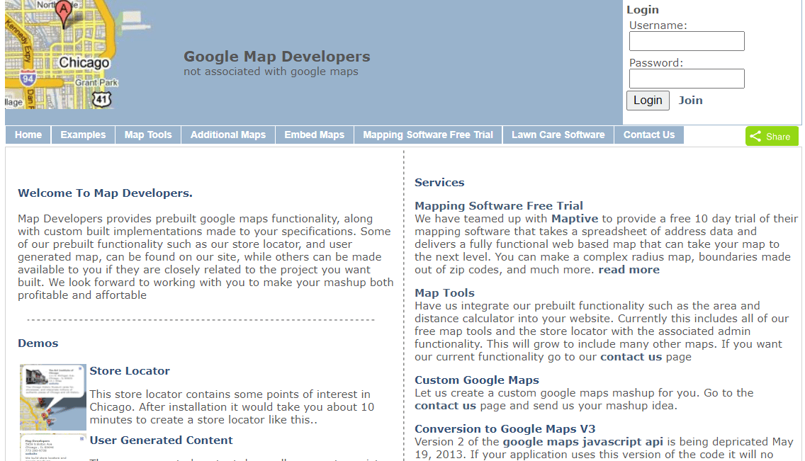 Visit the official website of Google Map Developers