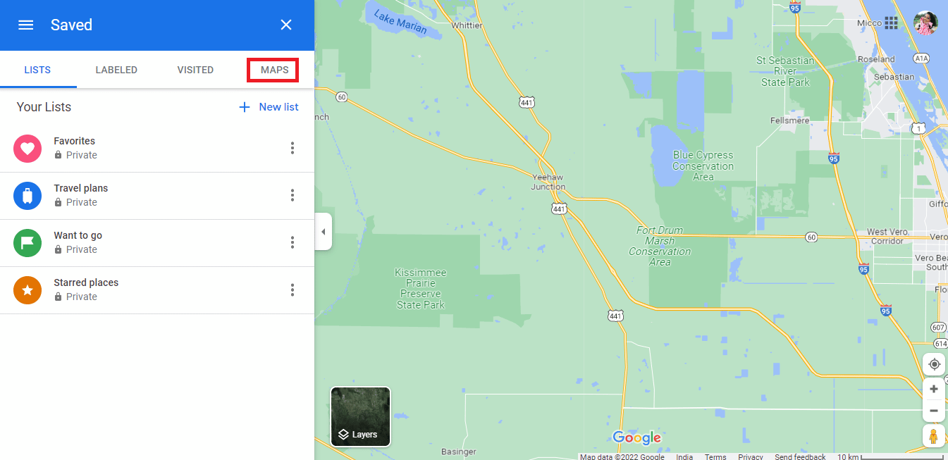 Click on Maps