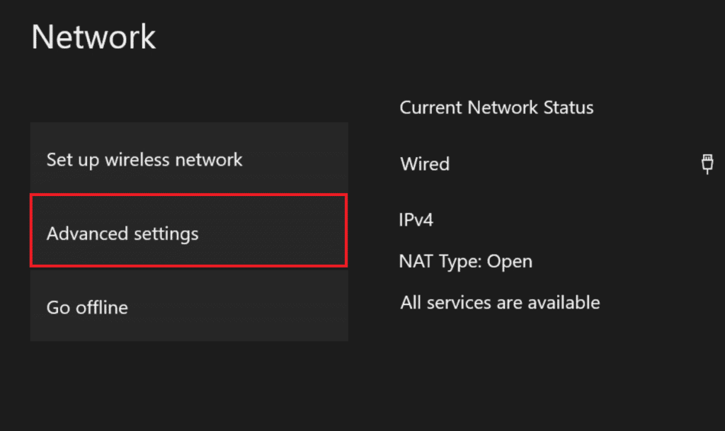 Select Advanced settings. Fix Xbox One Error Code 0X87E107DF