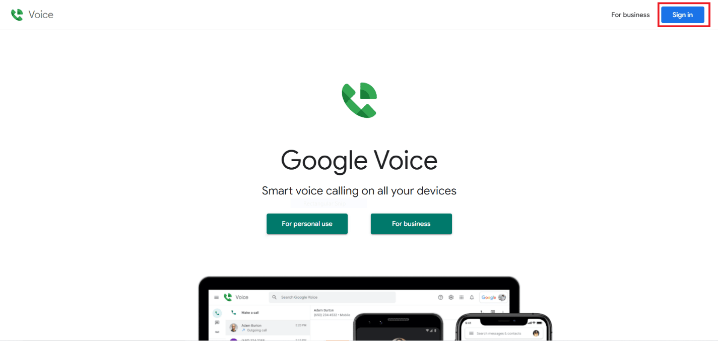 Click on Sign in at the top right corner | How to View Phone Call History on Google