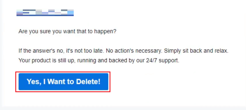open the received mail from GoDaddy and click on Yes, I want to Delete! | cancel GoDaddy domain