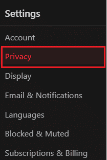 Click on Privacy