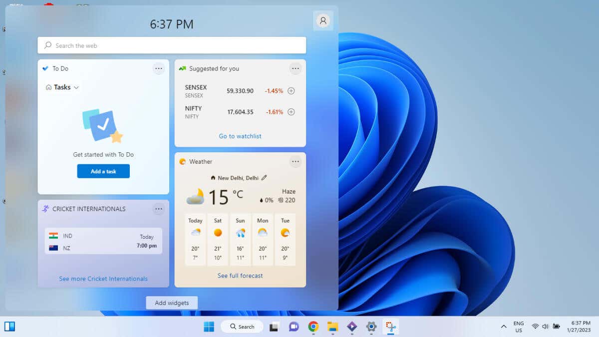 How to Use and Customize Widgets in Windows 11