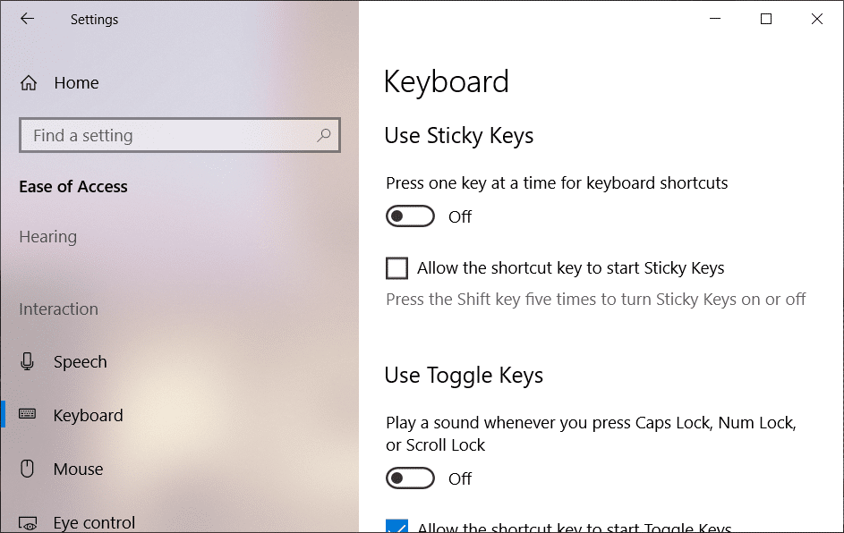3 Ways to Turn Off Sticky Keys in Windows 10