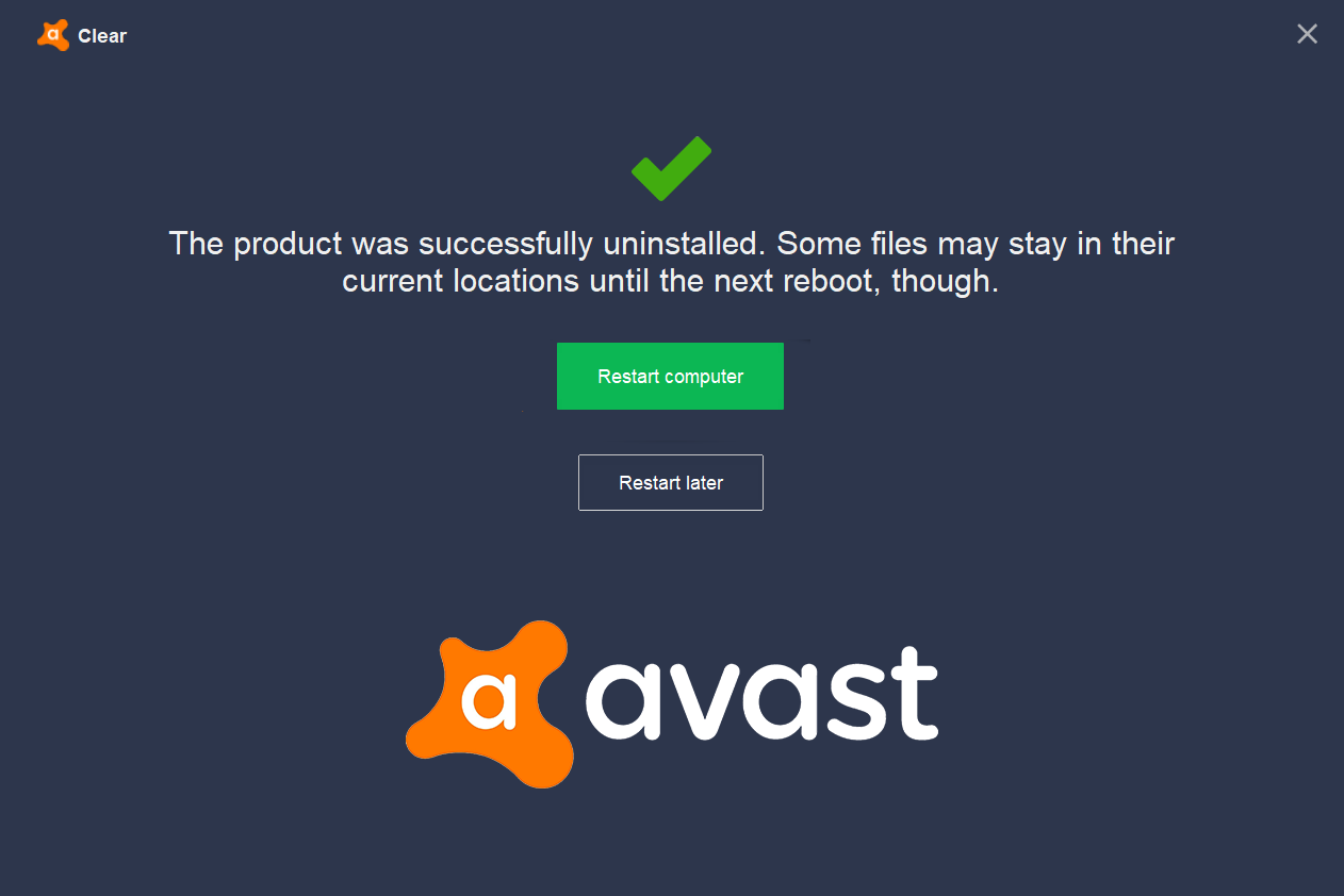 5 formas de desinstalar completamente Avast Antivirus en Windows 10