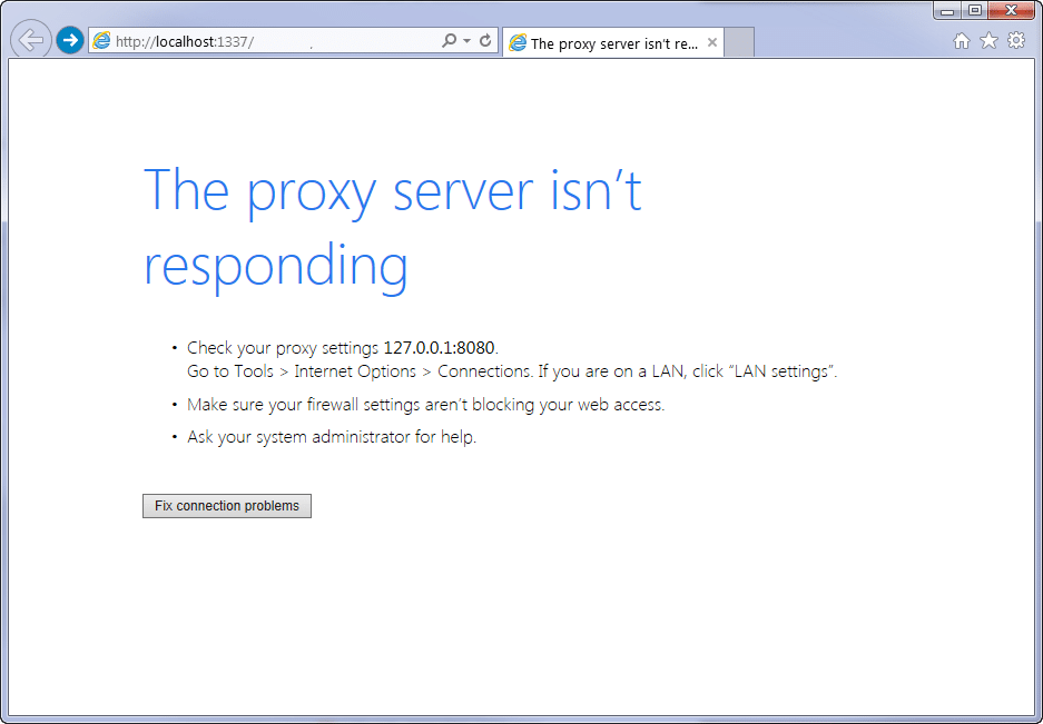 Comment réparer Le serveur proxy ne répond pas