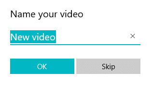 A dialog box will open up asking you to give a name to your new video
