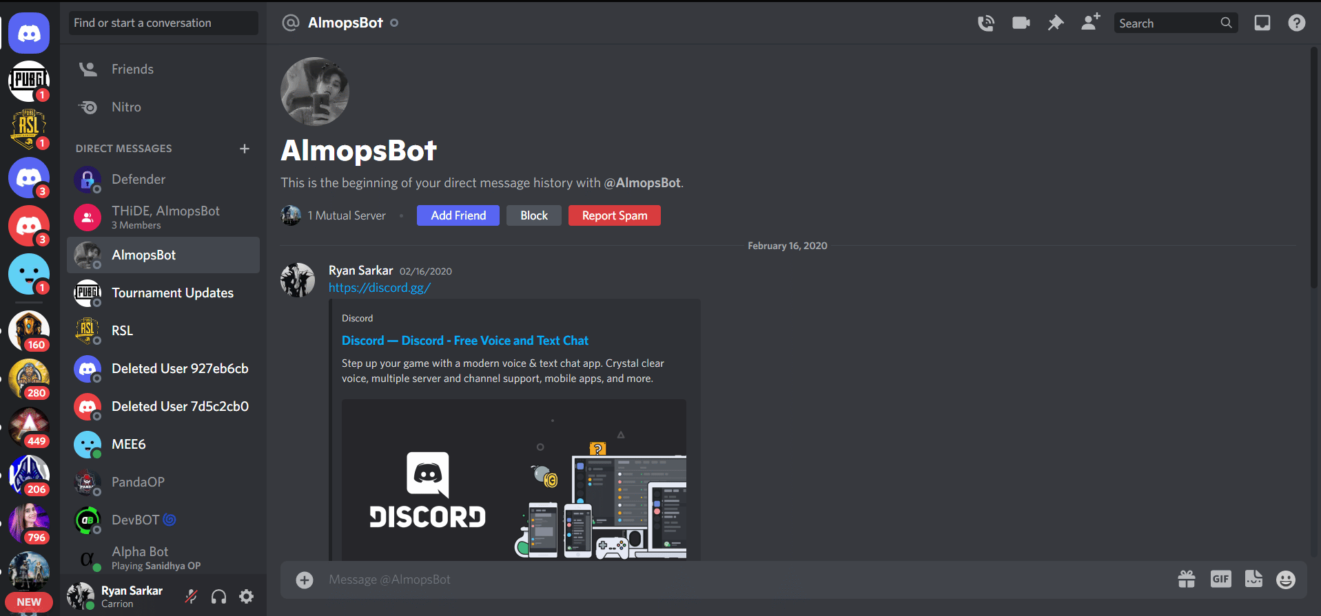 A user on discord | How to Appear Offline to One Server in Discord