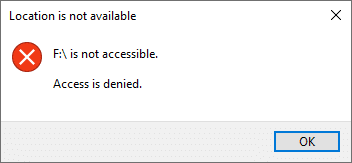 Access is denied Windows 10