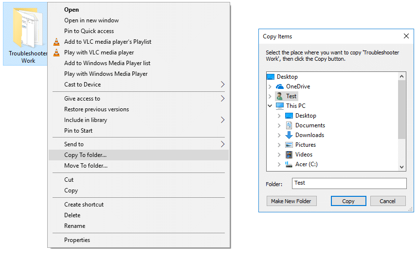 Add Copy To Folder and Move To Folder in the Context Menu in Windows 10