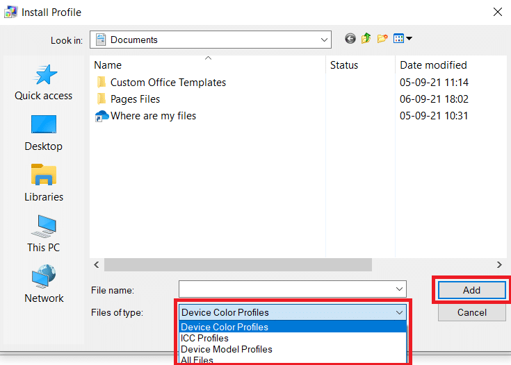 Add Device Color Model ICC Profiles