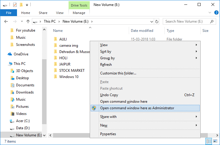 Add Open command window here as administrator in Windows 10 Context Menu