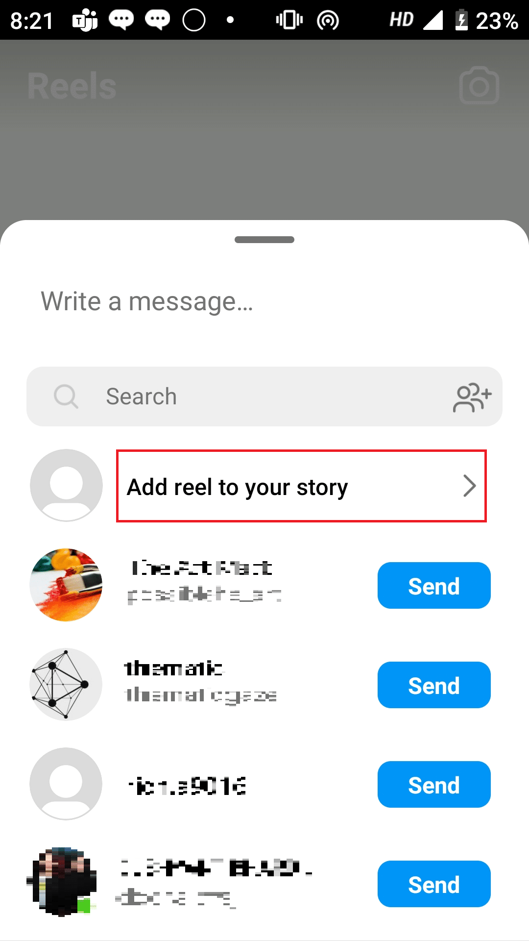 add reel to your Story