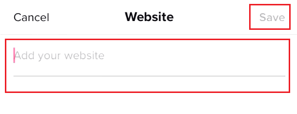 Add the URL of the website and tap on Save