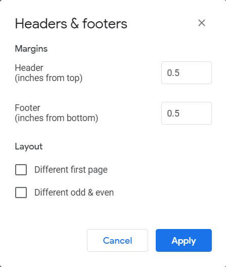 Adjust header-footer length and click on apply