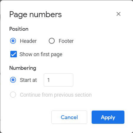Adjust header-footer length and click on apply