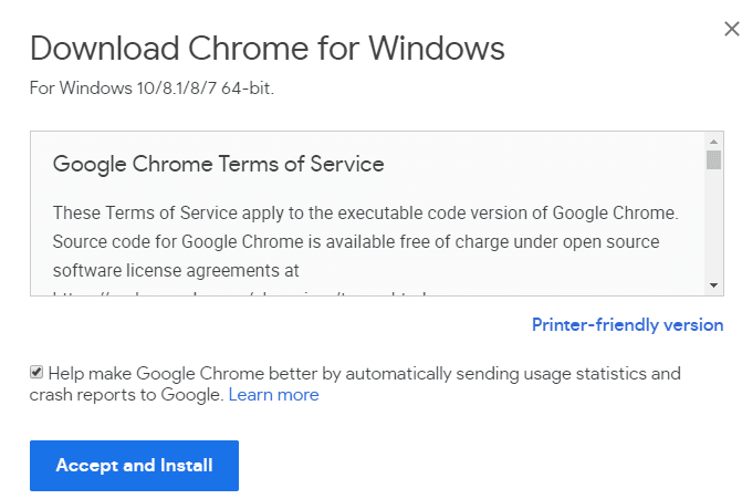After download, a dialog box will appear | Fix Google Chrome Not Responding