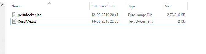 Dopo aver estratto il file Zip scaricato, otterrai un file ISO e un file di testo
