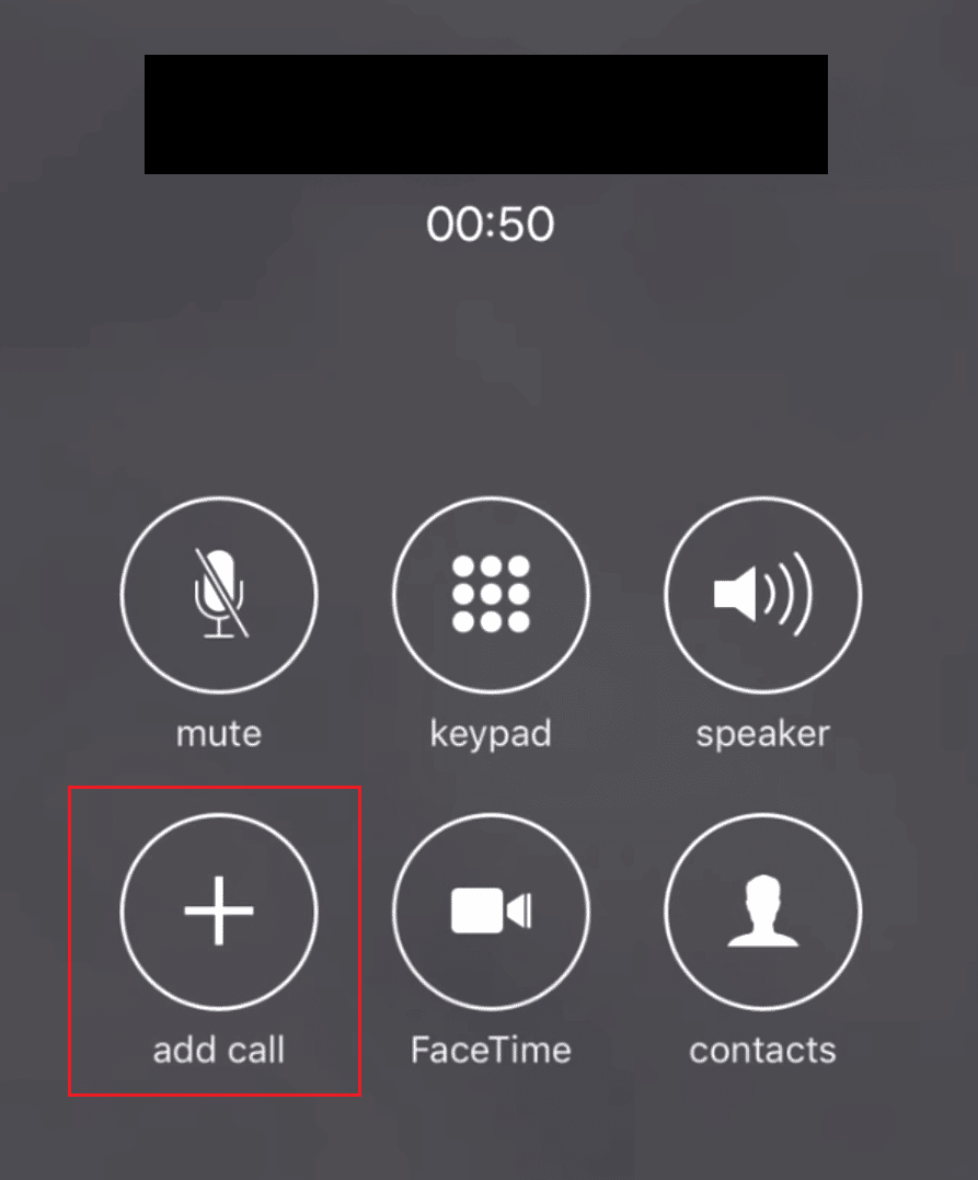 After the call is connected, tap on add call icon