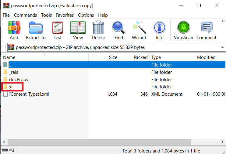 After the extraction of the files, you need to locate the “xl” folder