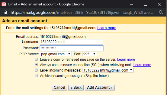 After verifying your old address, type your old account password