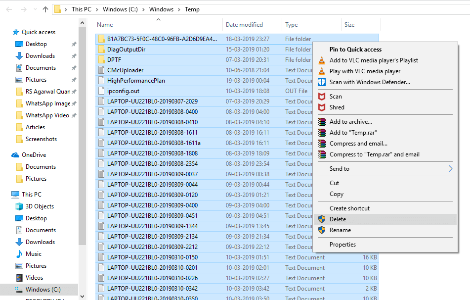 Again delete all the files available in this folder