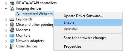 Again right-click and select Enable