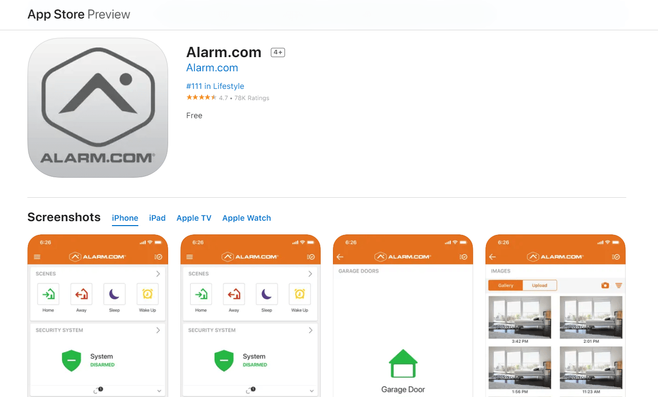 Alarm.com App Store | connect your SQ11 mini camera to your phone