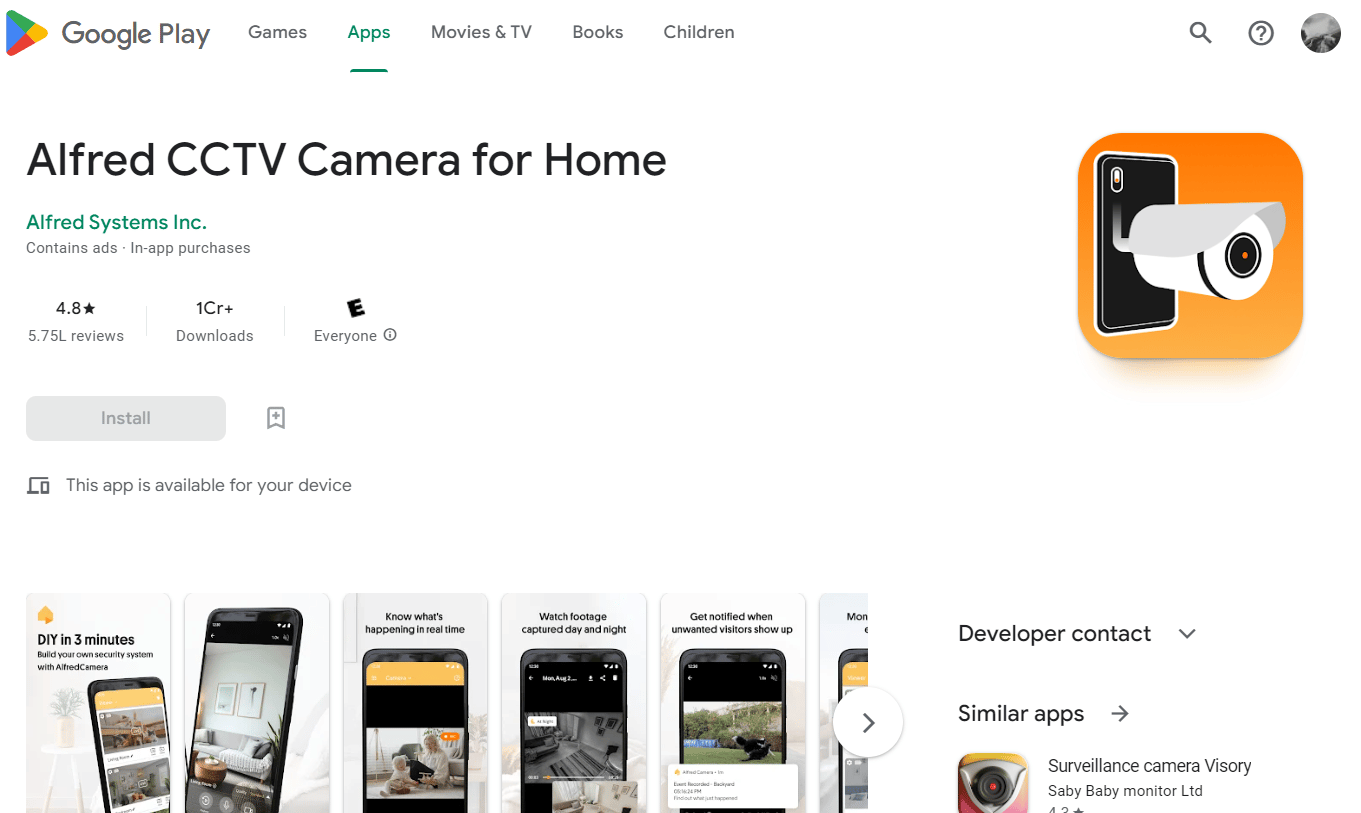 Alfred CCTV Camera for Home Play Store