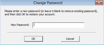 Verrà visualizzata un'altra finestra di dialogo per inserire la nuova password per l'account selezionato