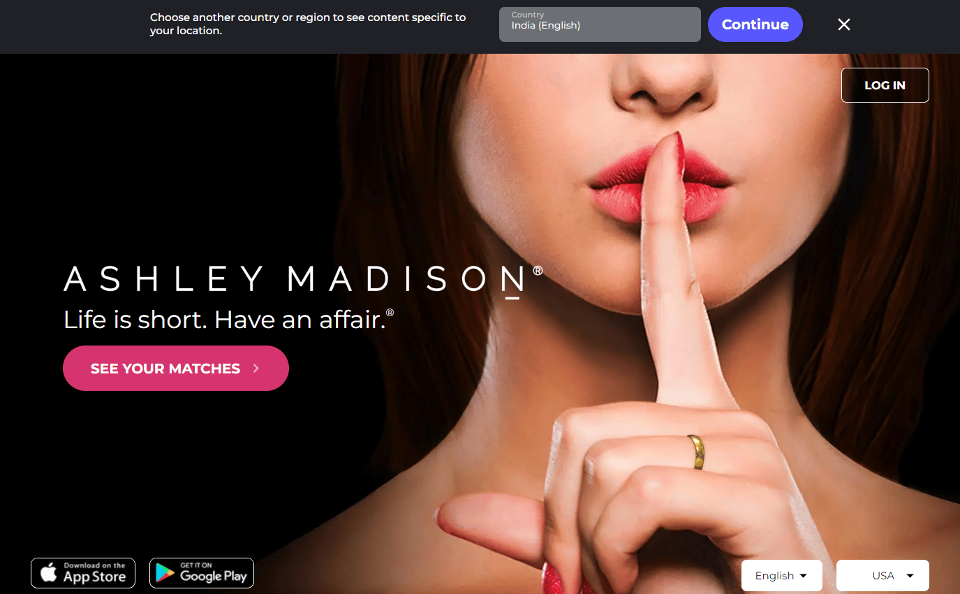 Ashley Madison website homepage | How to Delete a Pure Account