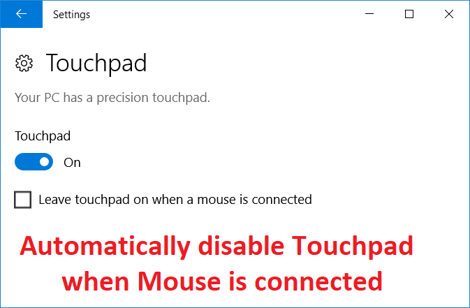 Automatically disable Touchpad when Mouse is connected