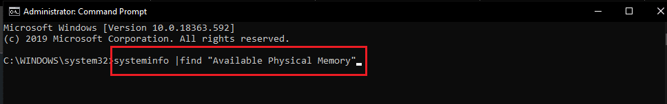 Available Physical Memory command. How to Check RAM Frequency on Windows 10