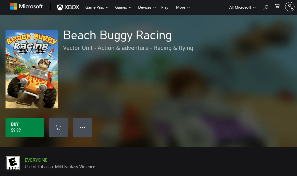 Course de buggy de plage Xbox