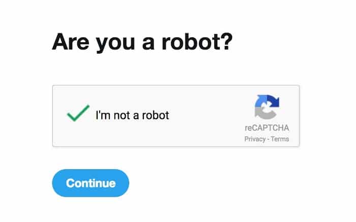 Обход «Вы робот» в Твиттере