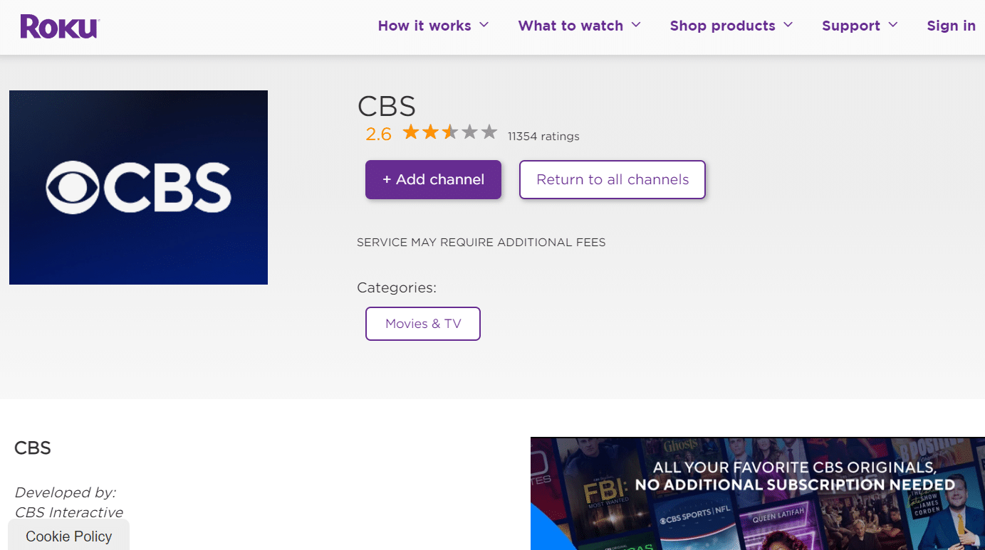 CBS Interactive Roku