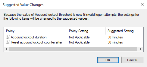 Change Account lockout threshold