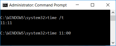 Измените дату и время в Windows 10 с помощью cmd