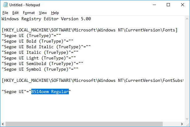 Change Default System Font in Windows 10