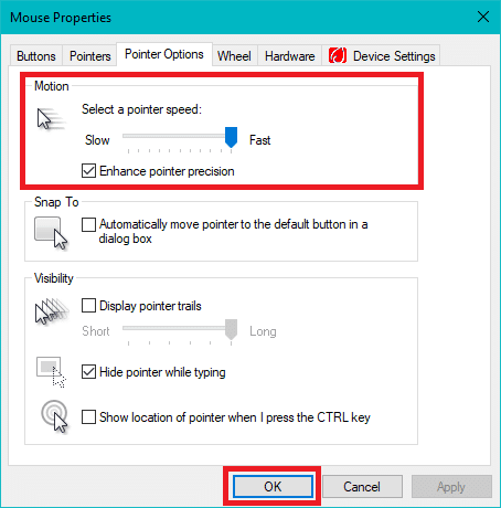 Changing the Mouse Sensitivity