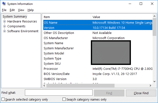OS adı və versiyası altında quraşdırdığınız Windows 10-un buraxılışını və versiyasını yoxlayın
